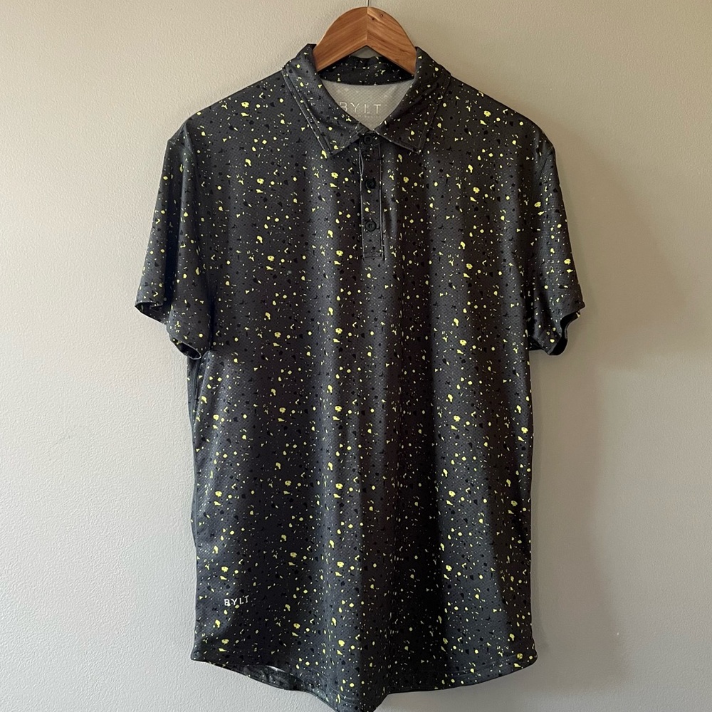 BYLT Premium Basics Men's Performance + Polo Shirt Gray Size Medium